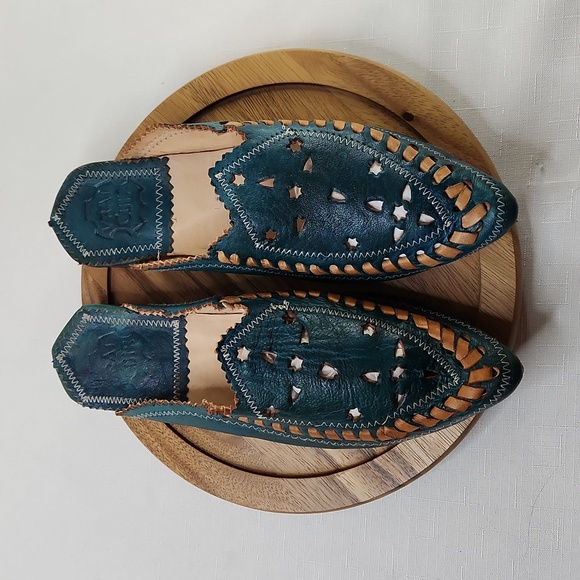 Vrai Cuir leather handmade pointy mules. Size 7 - Picture 5 of 7